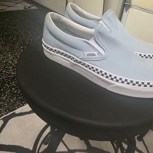 Vans Light Blue Slip-On Sneakers